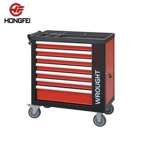 Hongfei Factory Double Wall Steel Manufacturer Rolling Work Benches Tool Cabinet With Tool Kit Set