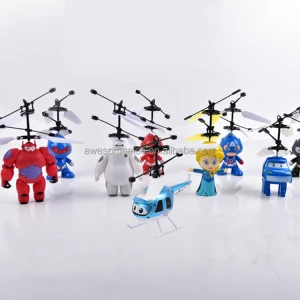 HOT Night mini flying toys new exotic toys aircraft cartoon helicopter infrared for children gift