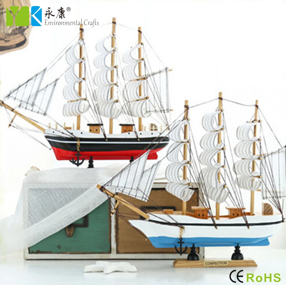 Hot sale antique Mediterranean wooden decorative ship model sailboats made in China