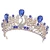 Import Hot Sale bridal hair accessories blue stone  pageant crown flower tiara from China