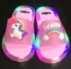 Hot Sale Cartoon Unicorn Luminous PVC Non-slip Fitness Toddler Shoes Children LED Kids Slippers Shoes Girl Boys Light Up Shoes