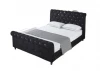 Hot sale Luxury design black color high quality velvet fabric bed frame with diamond crystal buttons for bedroom furniture