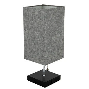 Hot Sale Nordic Style Fabric Shades USB And AC Plug Touch On/Off Hotel Bedside Led Table Lamp