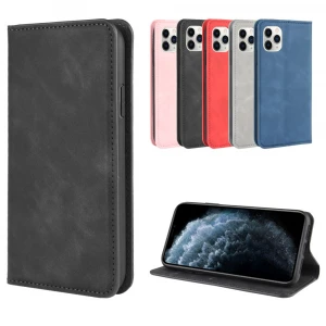 Hot Sale Premium Leather Wallet Phone Case for Iphone 11 Magnetic Clasp Suck Flip Back Cover for iPhone 6/7/8/Plus/X/XR/XS/MAX
