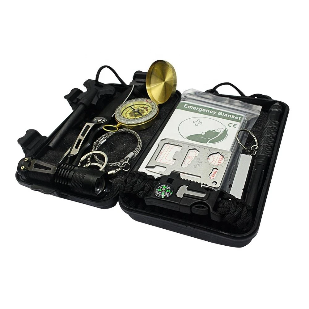 Hot sale SOS emergency outdoor Multi Functional Tool box survival kit
