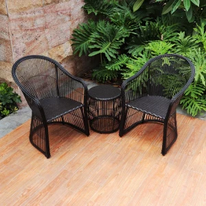 Hot sale wicker outdoor furniture lounge 3pcs patio rattan garden set