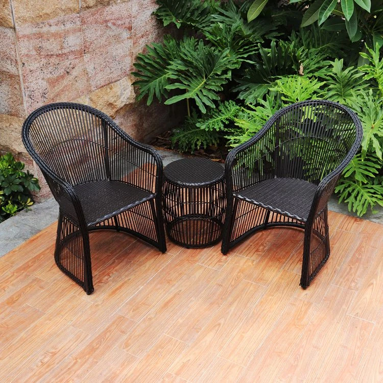 Hot sale wicker outdoor furniture lounge 3pcs patio rattan garden set