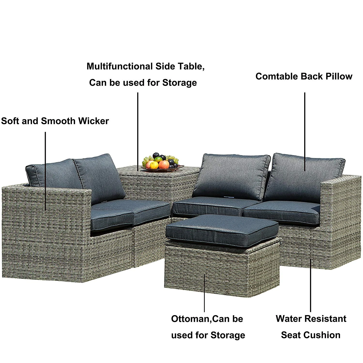 Hot Sell Garden Table And Chair Set Wicker Outdoor Furniture Synthetic Rattan Sofa