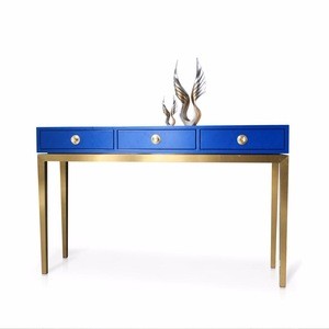 Hotel modern brushed stainless steel gold decorative console table for sale
