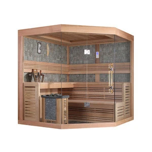 HS-SR1242 luxurious design style 2 person dry vitality sauna glass sauna room