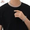 Iced Hip Hop Fashion 8mm V-shaped Chain 4-sided Zircon 18k Gold Plated Front and Back Pattern Mens Necklace for show