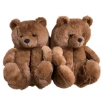 In Stock  Fur Teddy Bear Slippers Women Teddy Bear House Slippers on Size Bear Slippers for Women