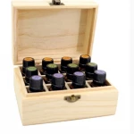 In Stock Handmade Solid Wooden Essential Oil Box 12 Grid Custom Wooden Box