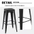 Import Indoor Furniture Stackable Backless Industrial Bar Height Metal Bar Stool, 2PCS from China