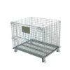 Industrial Stacking Storage Pallet Cages Steel Foldable Wire Mesh Container