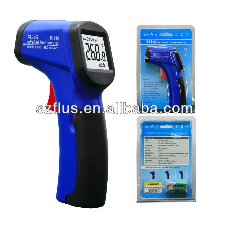 Infrared hand held thermometer with laser pointer