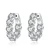 Import Jewelry Manufacturer  Round Solid Sterling Silver 925  White cz Inside out Hoop Earrings, CZ hinge Hoop Small earring from China