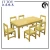 Import JT17-5502 Healthy crude wood kindergarten furniture 8 seats children table and chairs set from China