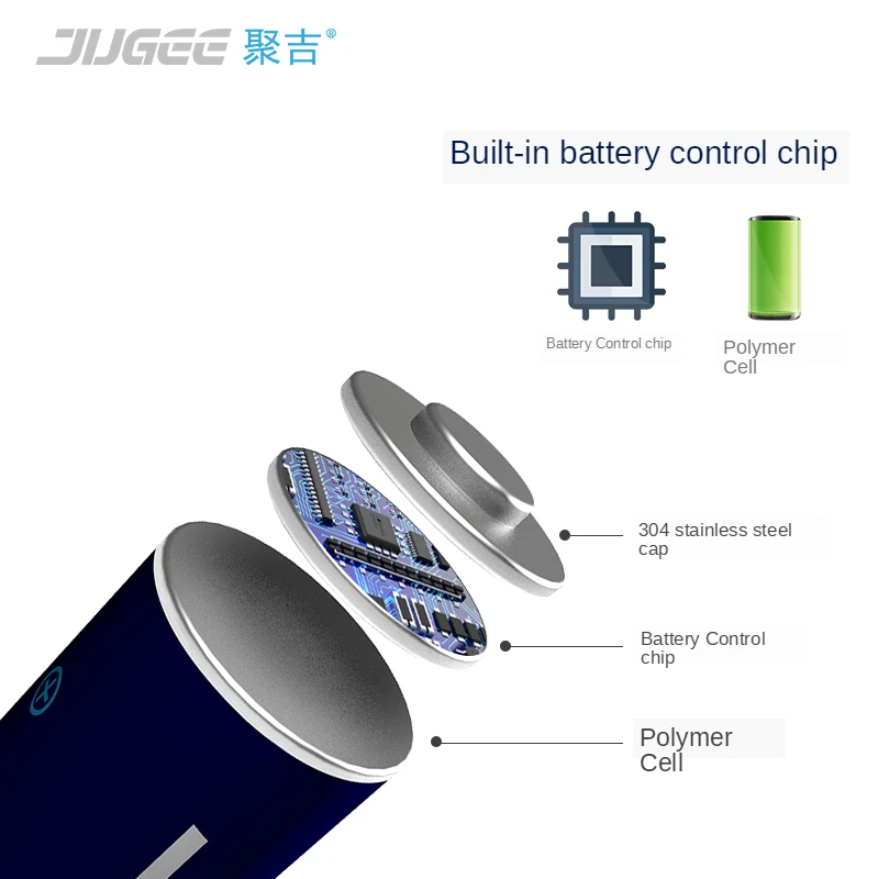 JUGEE rechargeable aa battery 1.5v stable voltage rechargeable lithium ion battery