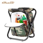 KAUKKO Foldable Fishing Chair with Cooler Bag Outdoor Camping Backpack Cooler Chair Backpack