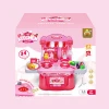 Kids plastic food play sets with music light kitchen pretend play toy