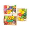 Kids wooden kitchen toys cutting fruit vegetable toys for pretend play set