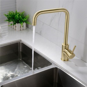 Kitchen Faucet Brass 360 Degree Hot And Cold Kitchen Water Tap Mixer Dual Sink Rotation With Aerator Kitchen Brushed Gold