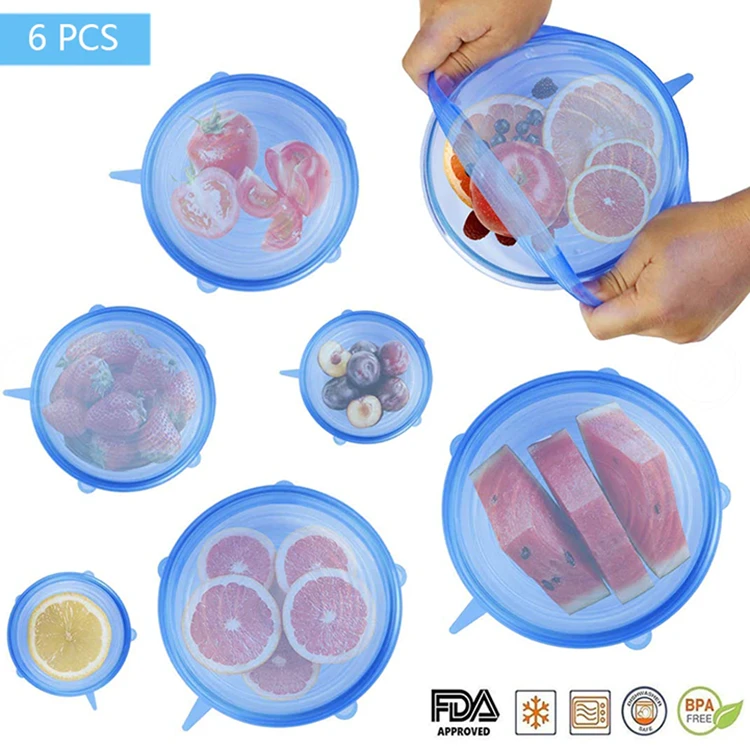 Kitchen Use Reusable Silicone Stretch Cup Lid Silicone Food Sealed Cover Lids