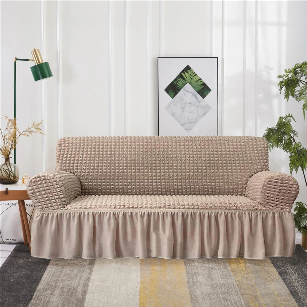 l Shape Sofa Cover Fitted Couch Cover Universal Stretchable Durable Furniture Protector with Skirt