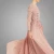 Import Ladies Dusty Pink And Silver Maxi Dress Women Soft Crepe Long Sleeves Bridesmaid Prom Dress from China