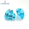 Languang Wholesale Loose Stone Color Blue in the middle sea CZ Cubic Zirconia Synthetic Shape Heart Zircon