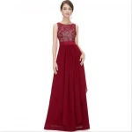 Latest design ladies apparels elegent maxi formal dress lace chiffon stitching party long evening dress for wedding