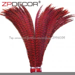 Leading Supplier ZPDECOR Wholesale 80-90 cm Dyed Long Zebra Lady Amherst Pheasant Tail Feather for Carnival Costumes