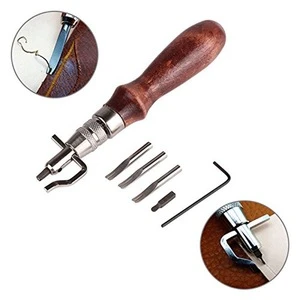 Leather Craft Stitching Groover Skiving Edger Beveler Leather Working Tools Kit