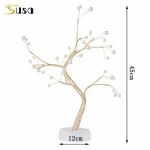Led Light modern Style Copper Wire Holiday USB Charging Night Light Firework Touch Switch Control Tree Shape