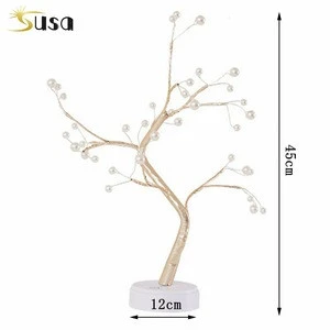 Led Light modern Style Copper Wire Holiday USB Charging Night Light Firework Touch Switch Control Tree Shape