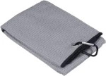 Light Weight Quick Drying Microfiber Waffle Pattern Tri-fold Golf Towel With Hook And Clip Easy To Carry Custom Golf Towel