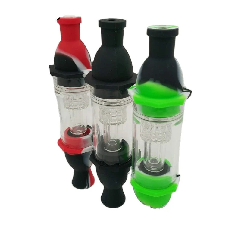 Lighthouse Filter Glass Bubbler Weed Smoking Accessories Smoke Silicone Water Pipes With Titanium Nail