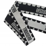Logo Black Jacquard Elastic High Strength Webbing