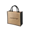 LOW MOQ ECO Friendly Promotional Laminated jute bag waterproof reusable plain burlap bag gift custom colors bag