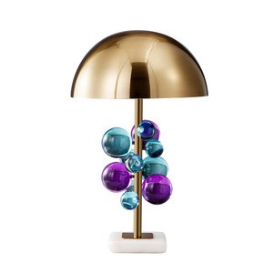 Made in China lights Zhongshan lighting factory modern metal marble golden crystal table lamp