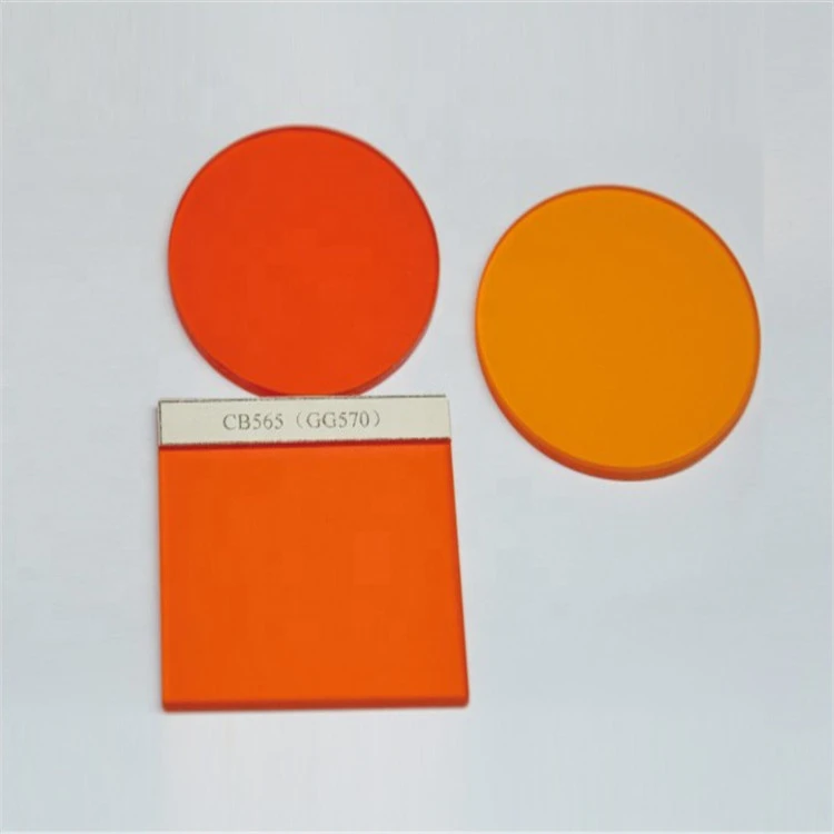 manufacture custom 550nm long pass optical orange glass discs CB550 GG550 filter