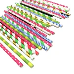 manufacturer packaging disposable eco paper bubble tea drinking wrapped drinking rainbow straw