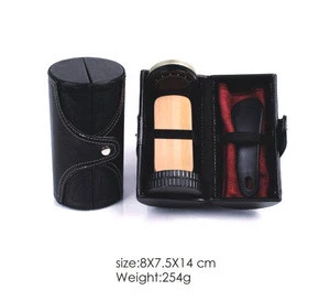 Meidao Popular Luxury Travel 5pcs Shoe Care Polish Case Shoe Shine Kit with PU Leather bag