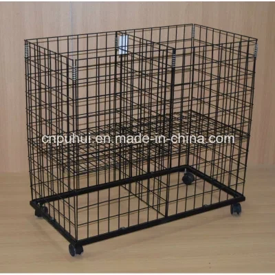 Metal Grid Wire Promotion Bulk Products Display Rolling Dump Cube (PHY551)