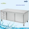 Metal Industry Kitchen Food Preparation Base Cabinet with Drawers/Kitchen Island Work Bench Cabinet with Sliding Doors Factory