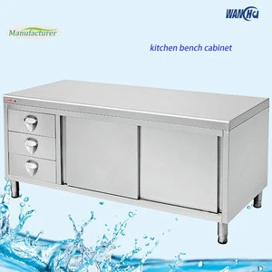 Metal Industry Kitchen Food Preparation Base Cabinet with Drawers/Kitchen Island Work Bench Cabinet with Sliding Doors Factory