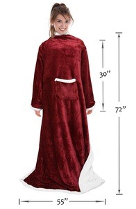 Micro Cashmere Comfortable and Wearable Sleeve Blanket Fleece