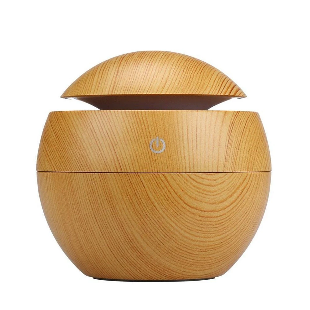 Mini 7 Color LED Smart Wooden Essential Oil Fragrant Atomization Mist Humidifier