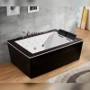 Modern and minimalist brown rectangular spa pool massage whirlpool although double bathtub 1.8 meter apartment villa